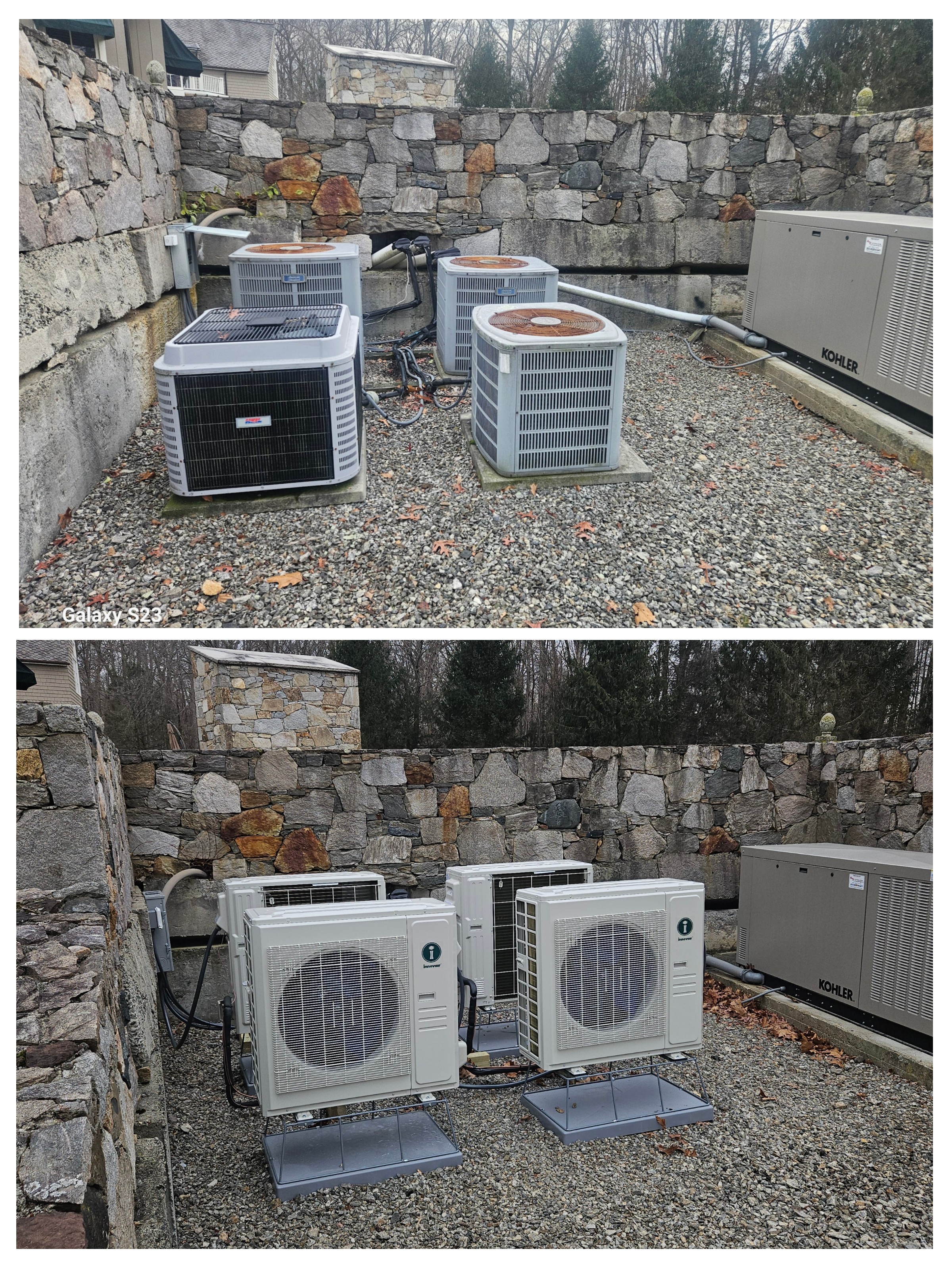 Before and after cooling project