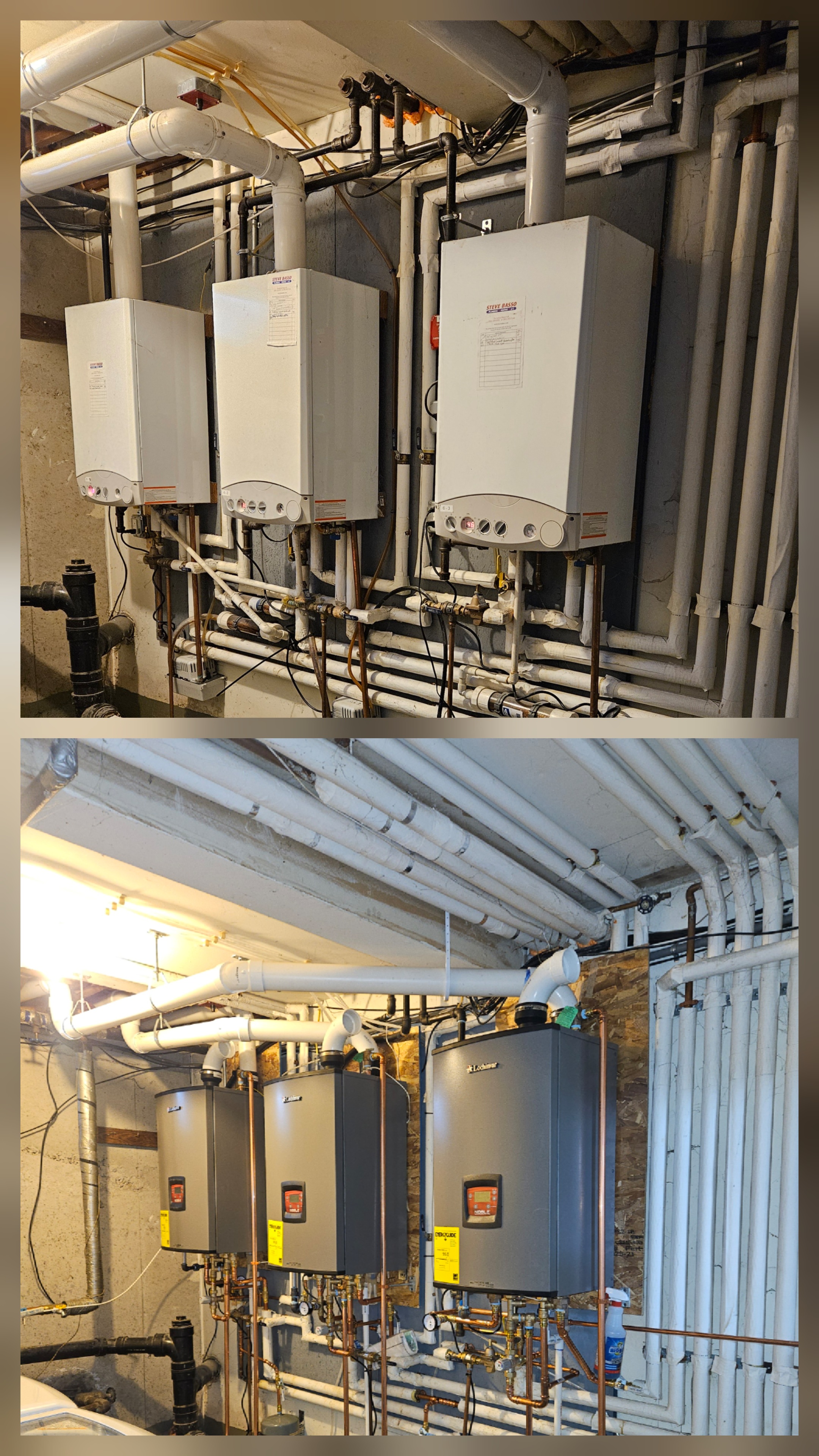 Before and after heating project