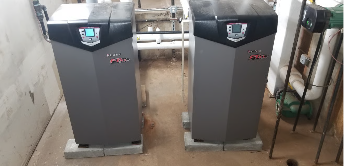 Commercial twin boiler installation